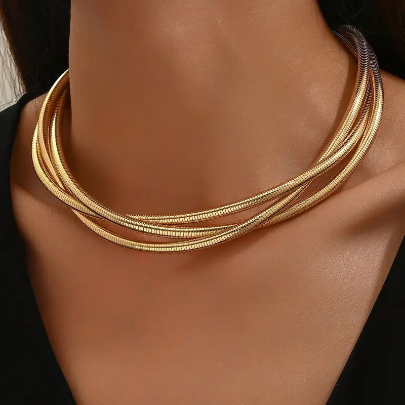 Vintage Tjock Guld Lager Halsband