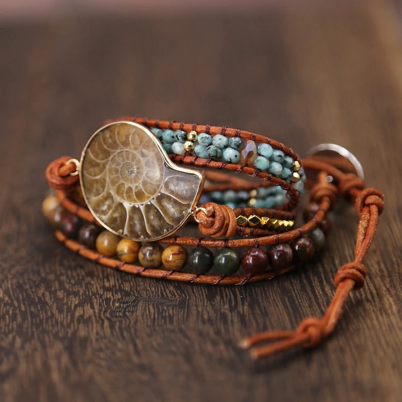 Ammonitfossilarmband