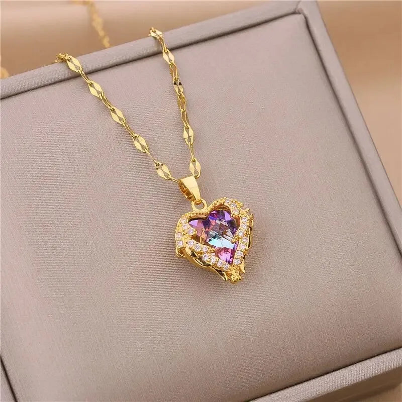 Kristall Ocean Heart Hänge Halsband