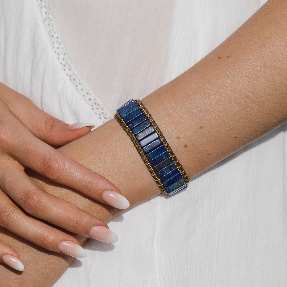 Intensiv Lapis Lazuli Skyddsarmband