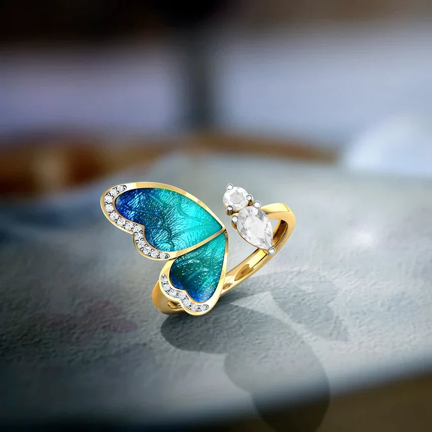 Ring med blå fjärilsdrömmar