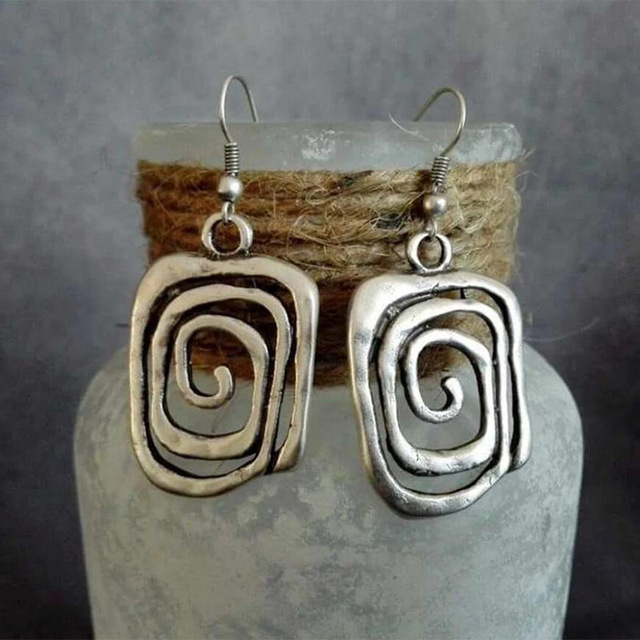 Spiral Boho Örhängen i Silver