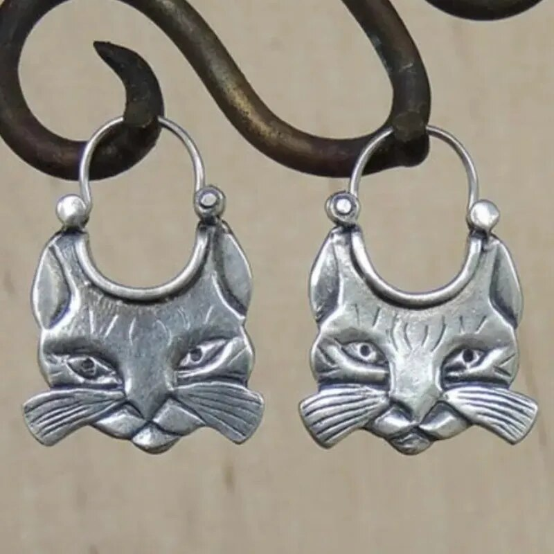 Vintage Kattvingar Silverörhängen