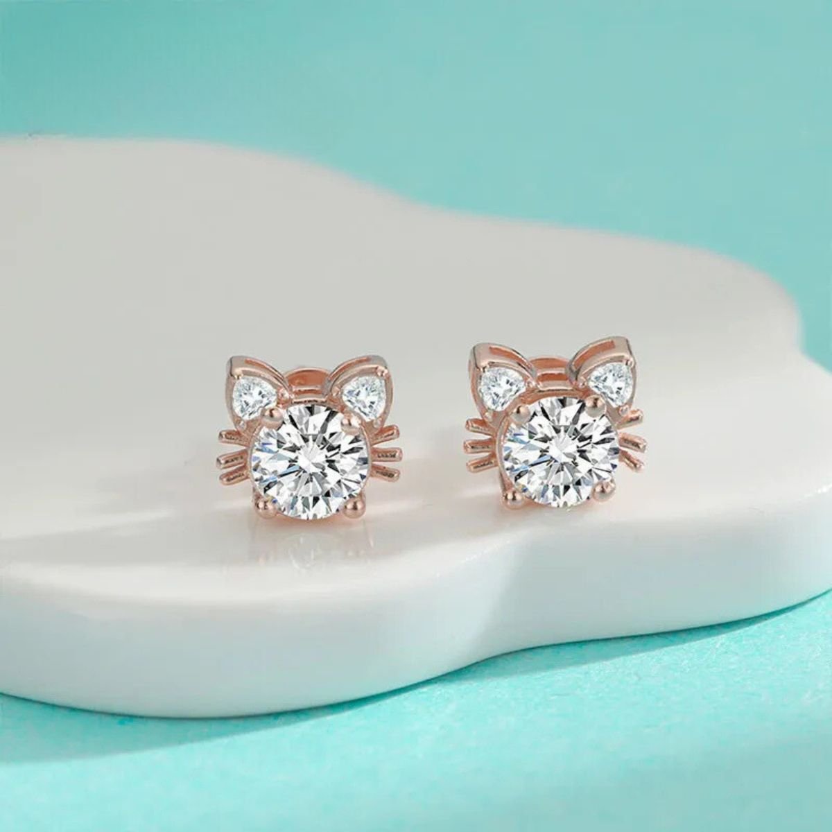 Moissanite Örhängen i Roséguld i 925 Sterling Silver