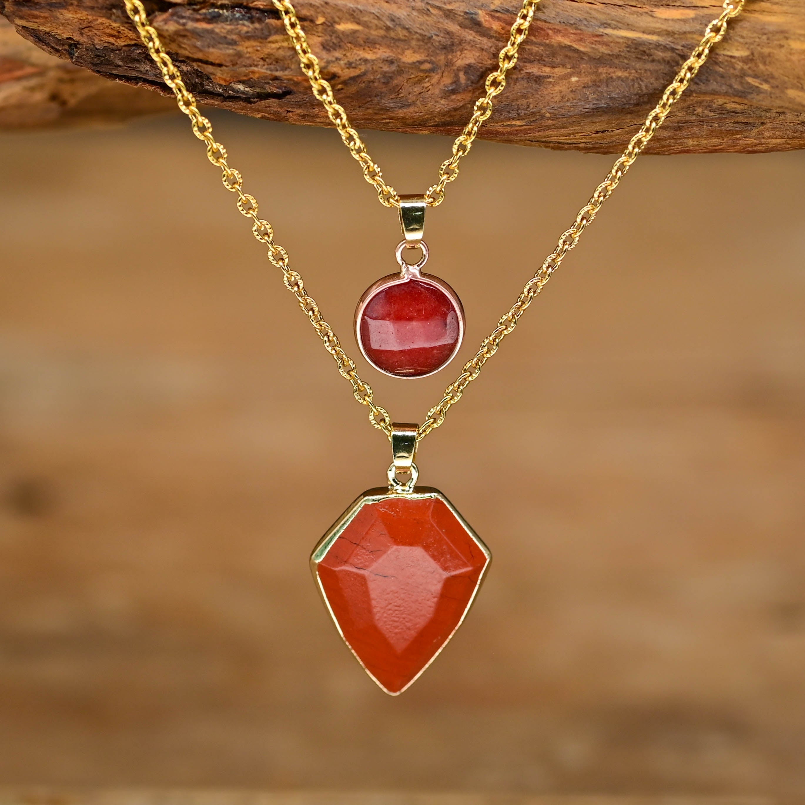 Dubbel Hänge Jasper Halsband