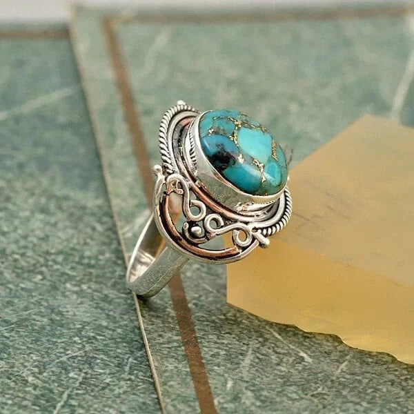 Boho-ring med turkos