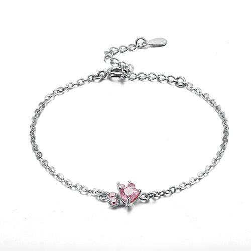 Roséguld Paws Smyckeset – 4 Delar med Zirkonia Hjärta (Ring, Halsband, Örhängen, Armband)