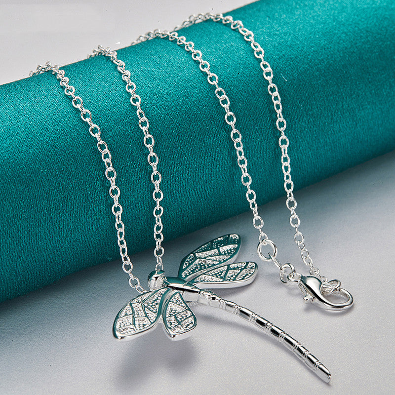 Sterling Silver Trollsländehalsband – Symbol för Grace & Transformation