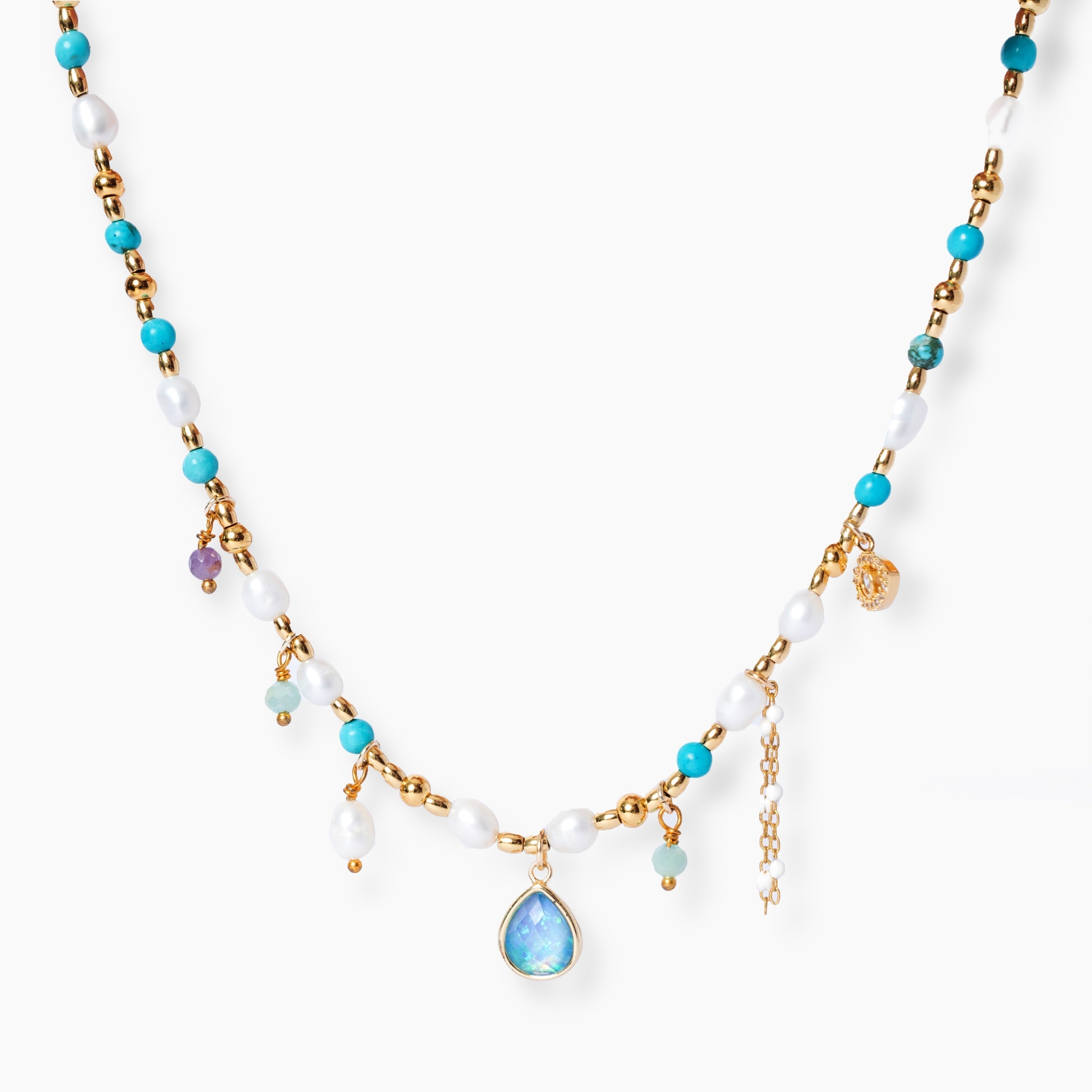 Intensiv Opal & Pärlhalsband