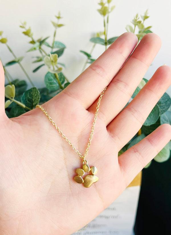 Guldpläterad Halsband med Tass Charm