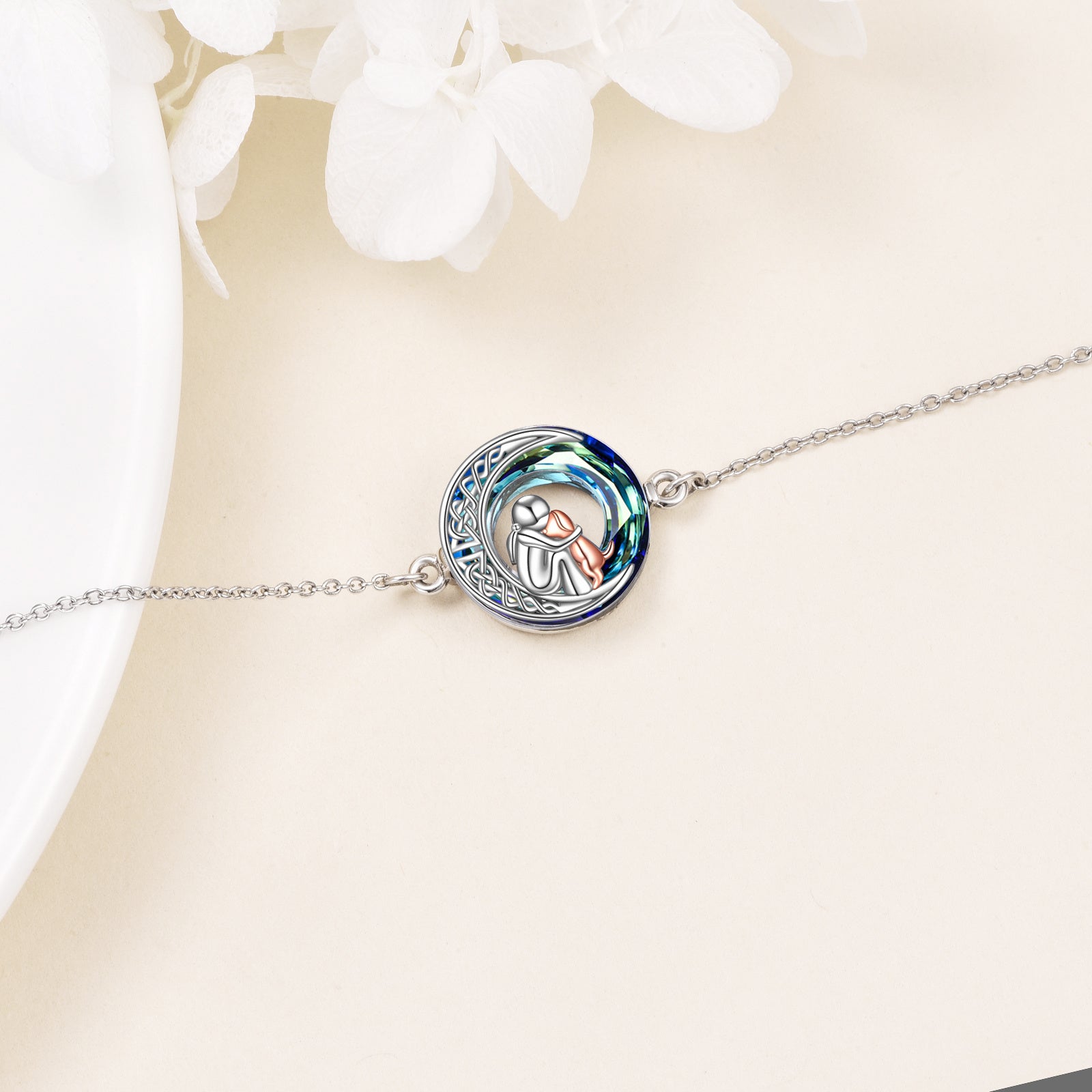 Justerbar hundberlock i sterling silver