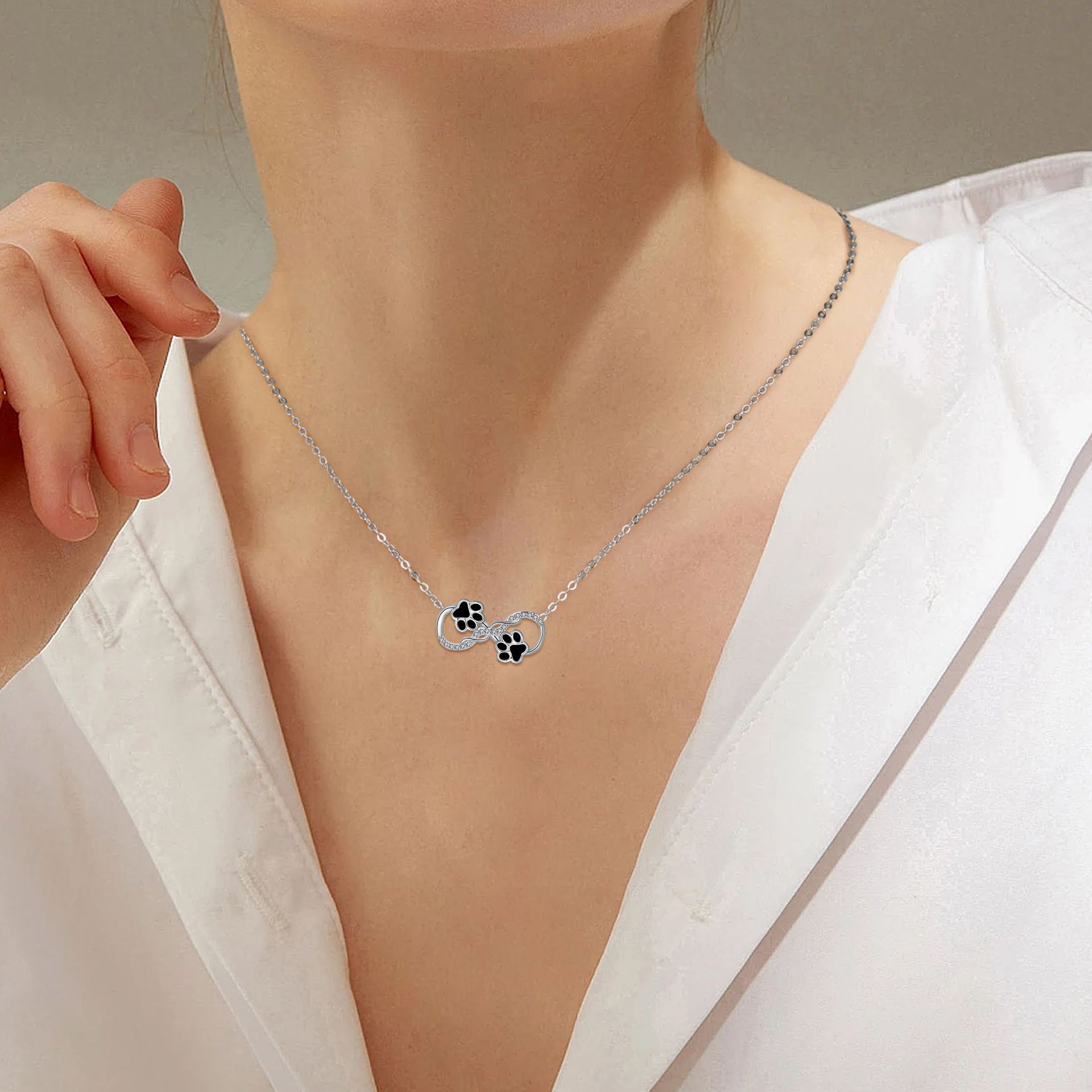 Oändlighetssymbol Hänge Halsband med Zirkonia