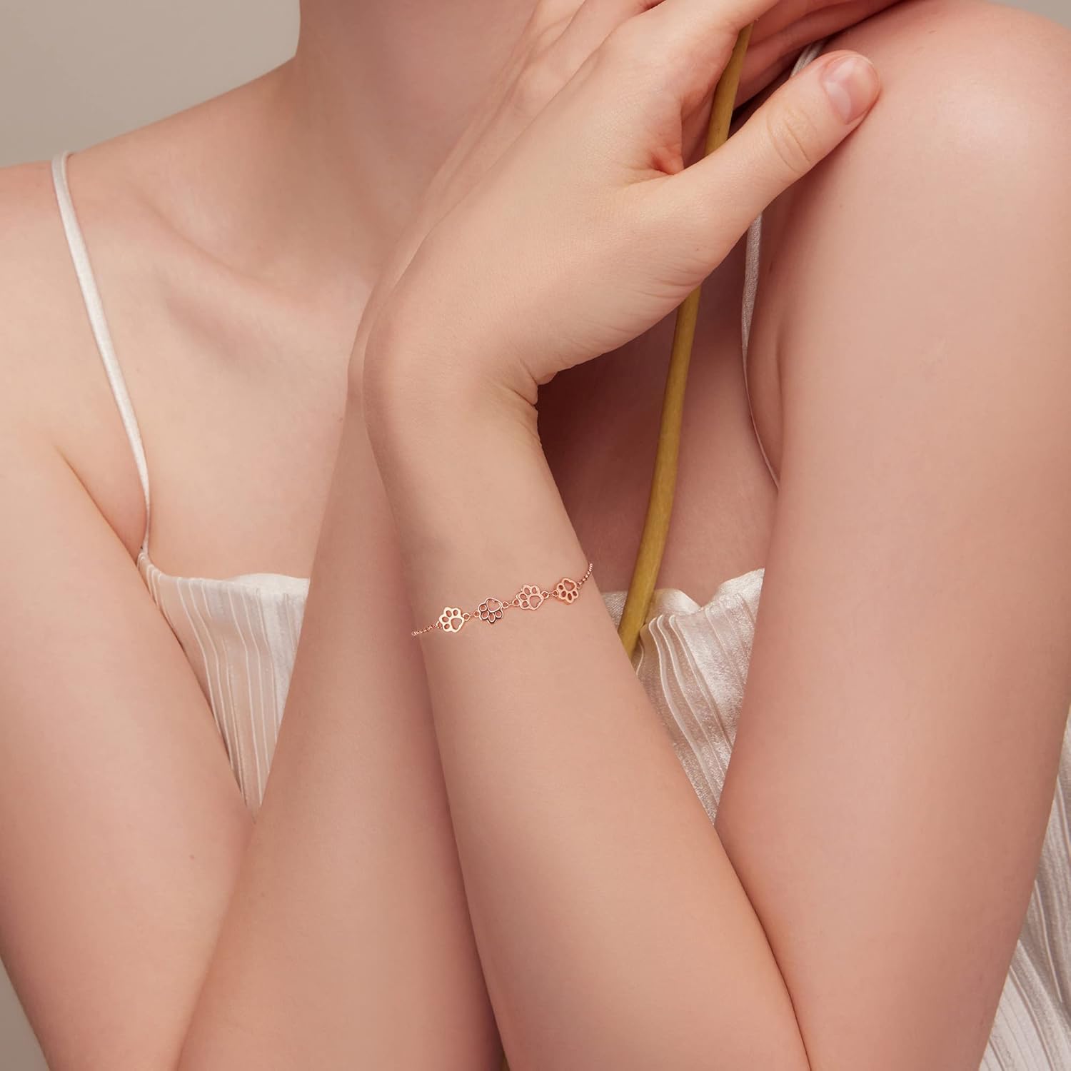 Armband med Paws Print i Sterling Silver – Justerbar Passform