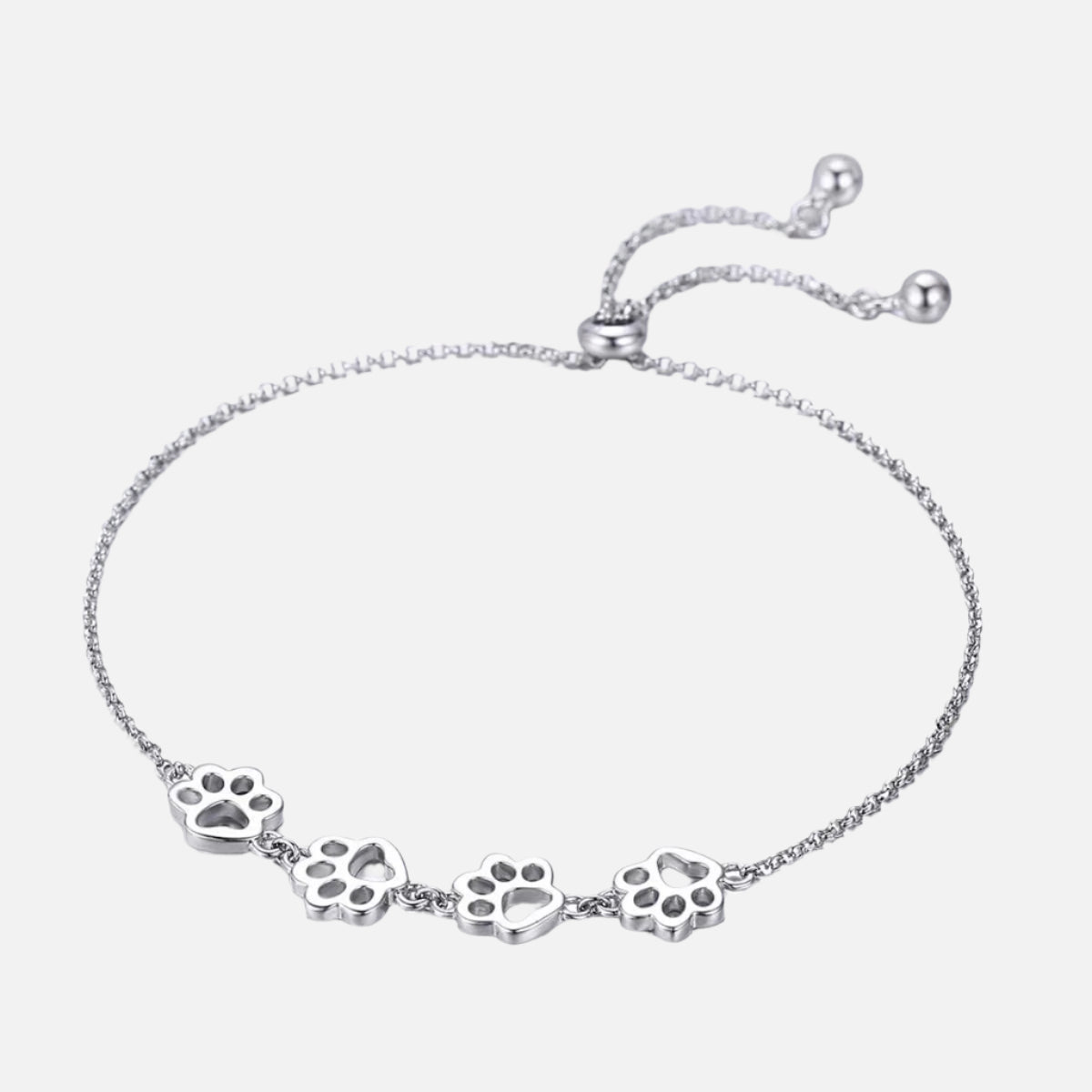Armband med Paws Print i Sterling Silver – Justerbar Passform
