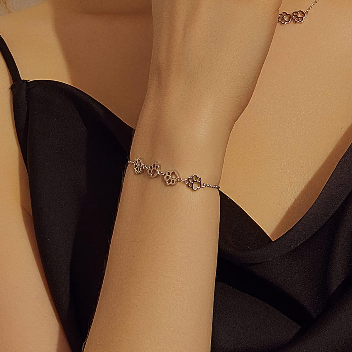 Armband med Paws Print i Sterling Silver – Justerbar Passform