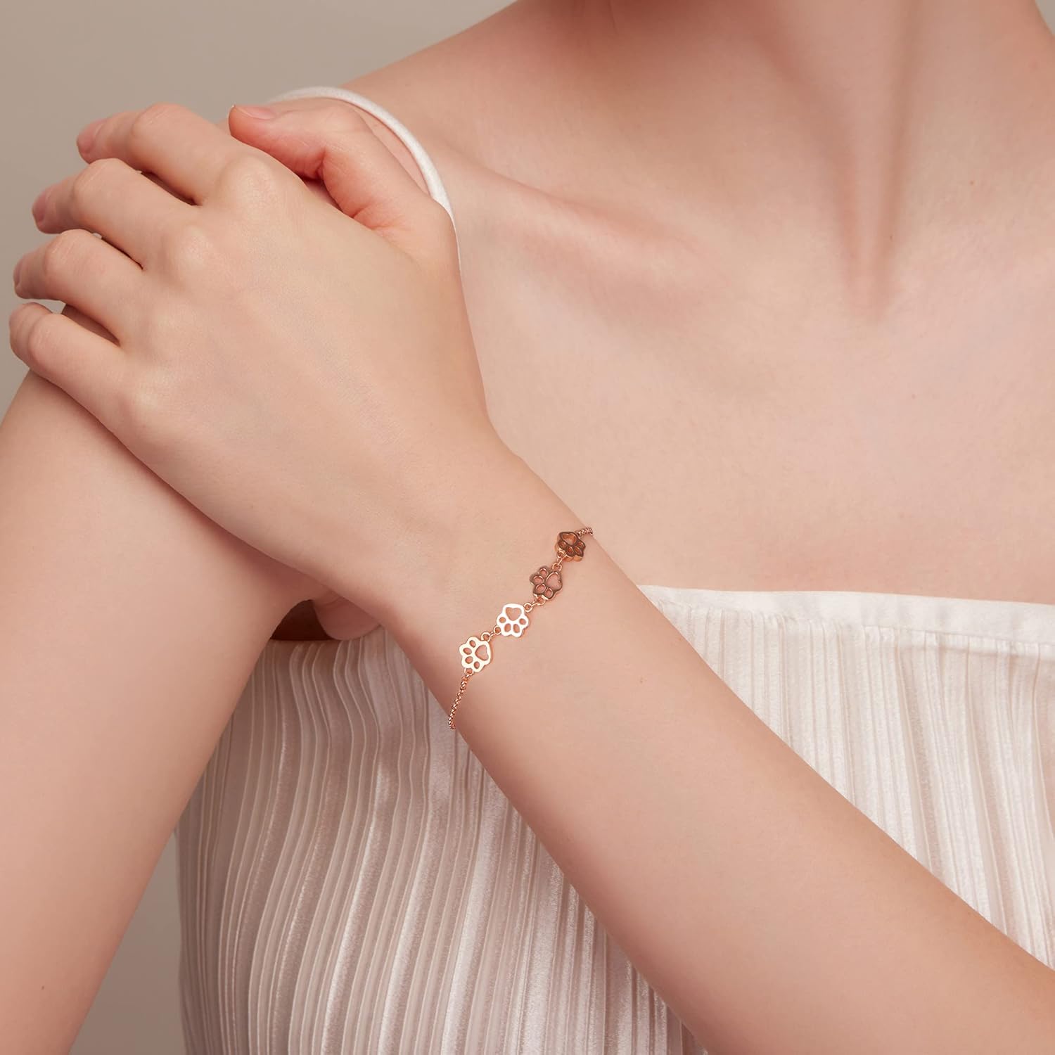 Armband med Paws Print i Sterling Silver – Justerbar Passform
