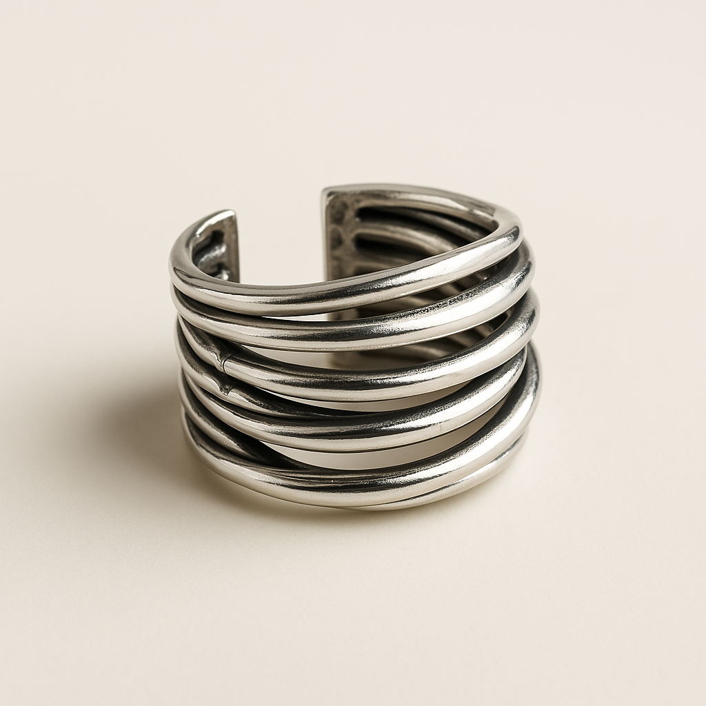 Justerbar ring i 925 sterlingsilver i flera lager