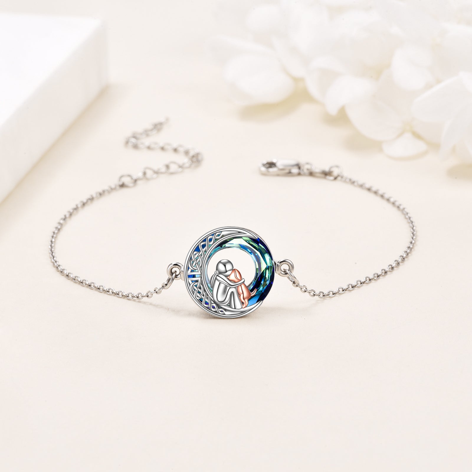 Justerbar hundberlock i sterling silver