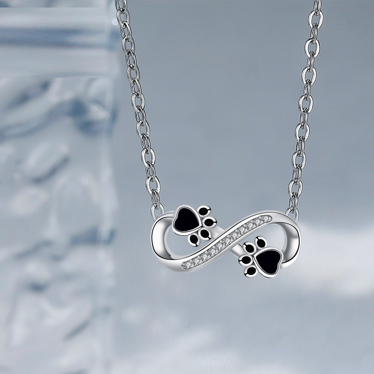 Infinity Tassavtryck Halsband med Zirkonia