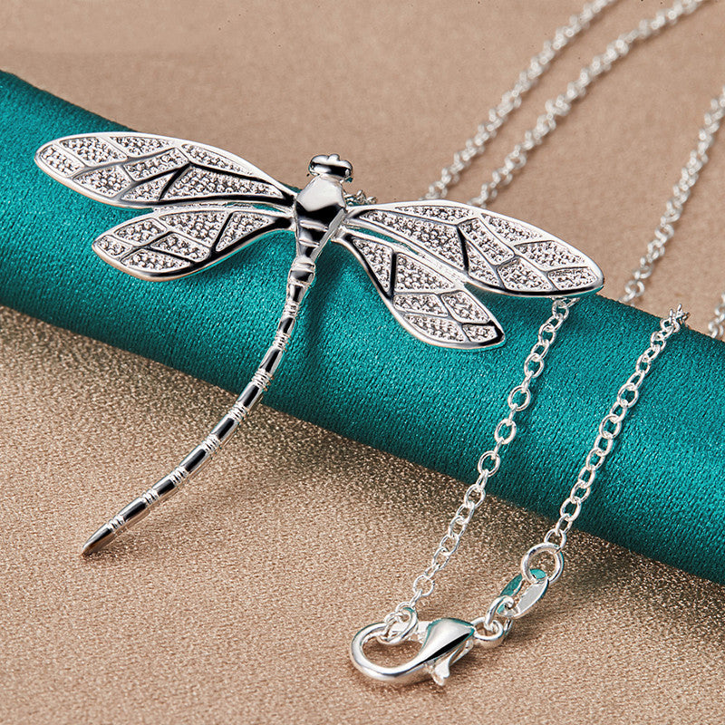Sterling Silver Trollsländehalsband – Symbol för Grace & Transformation