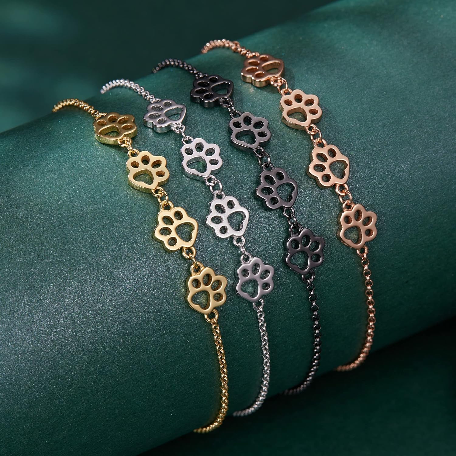 Armband med Paws Print i Sterling Silver – Justerbar Passform