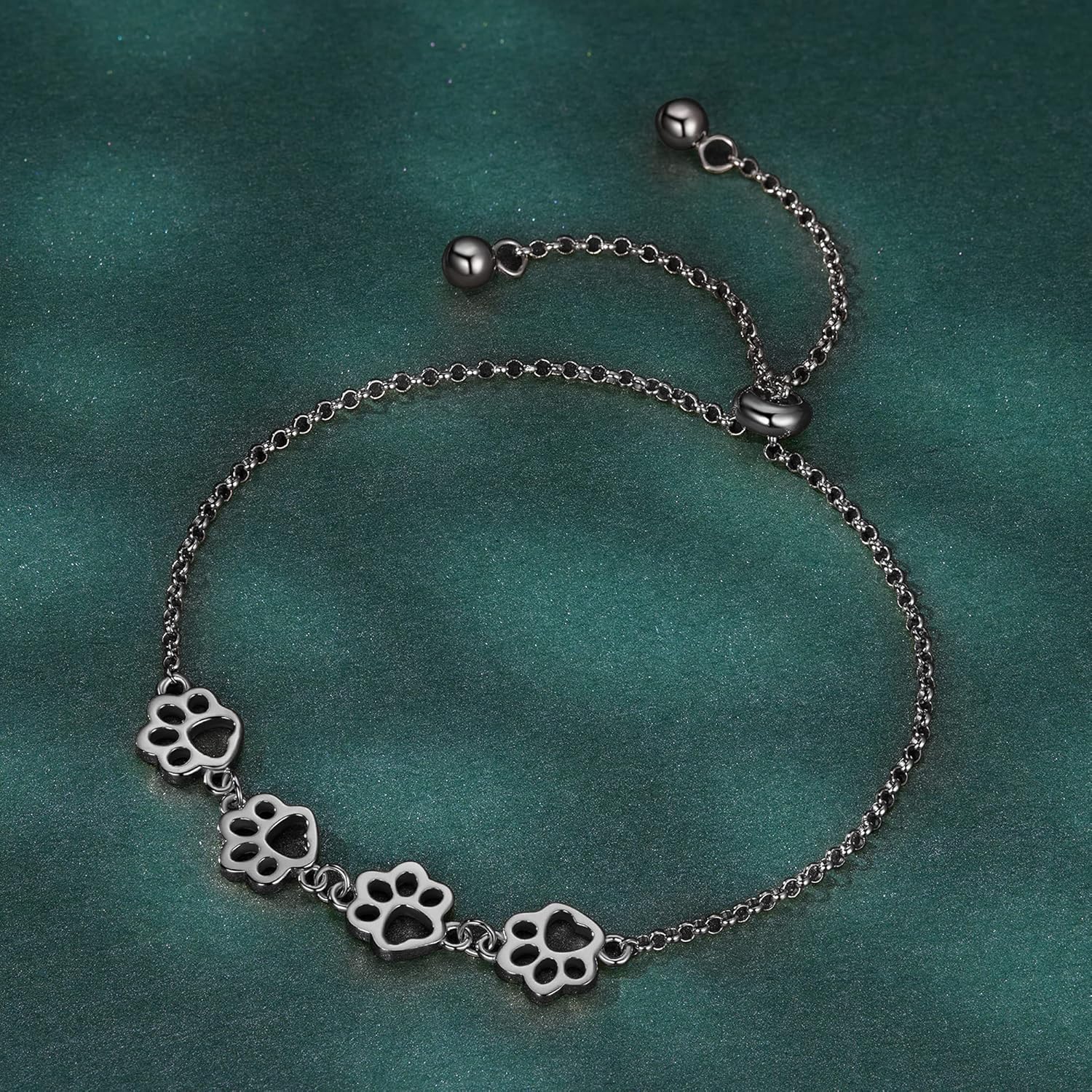 Armband med Paws Print i Sterling Silver – Justerbar Passform
