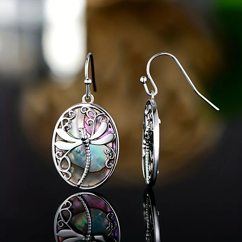Abalone Shell Dragonfly Earrings – Symbol för Förnyelse & Grace