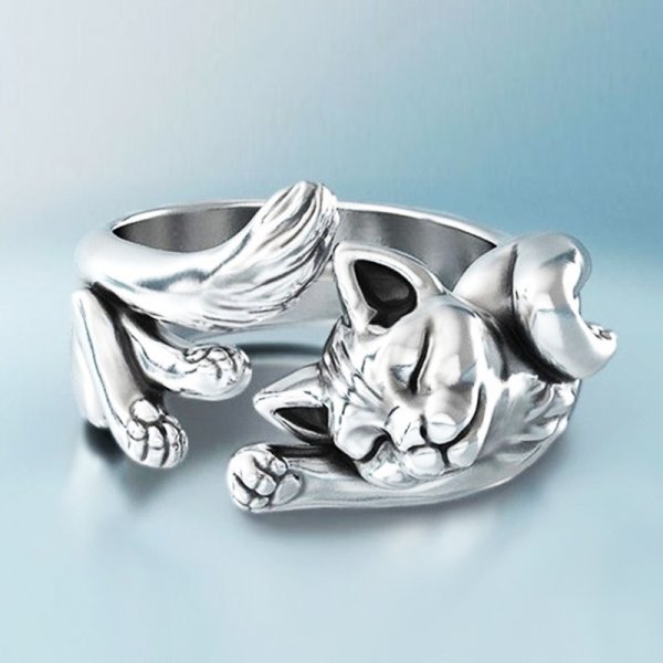 Vintagekattring i silver