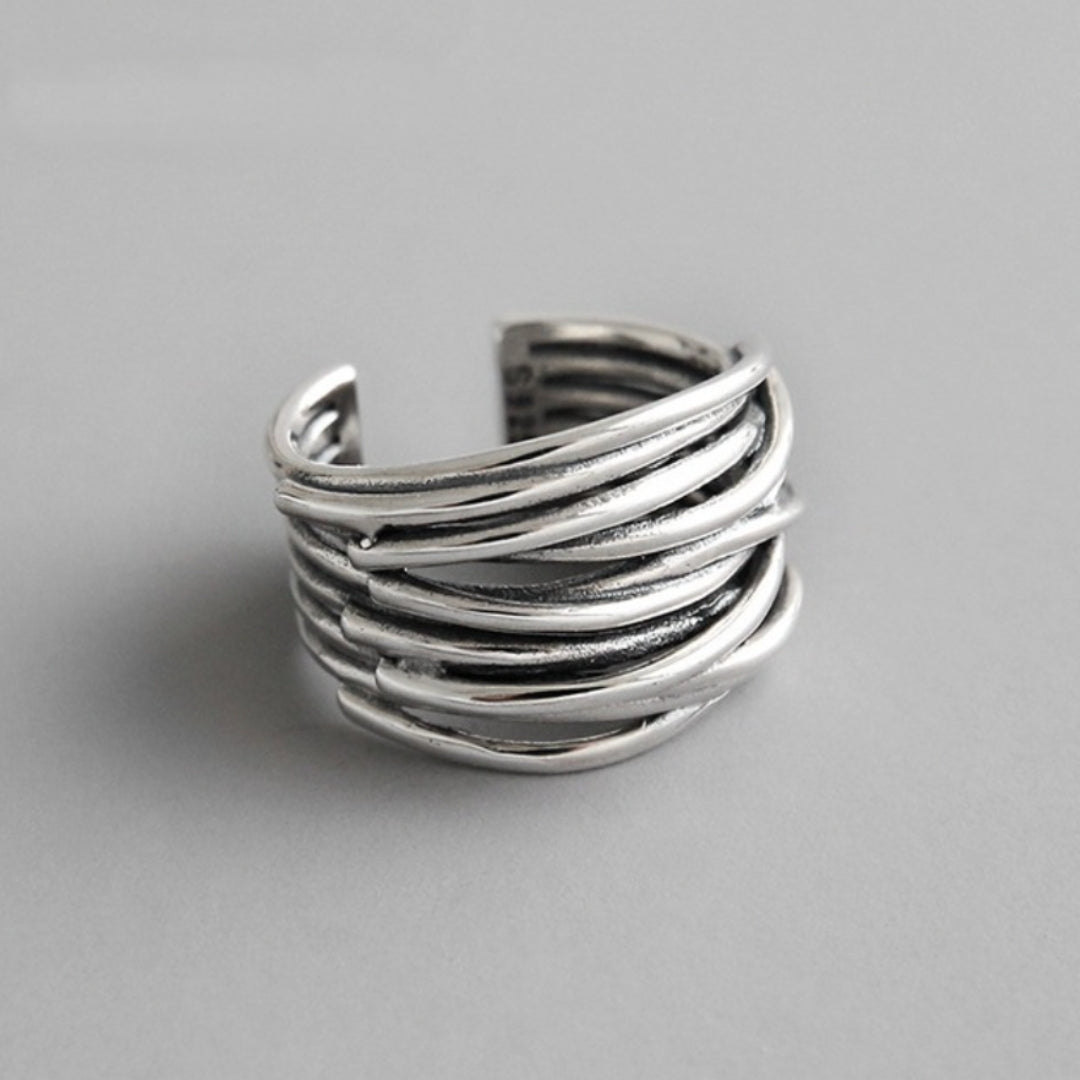 Justerbar ring i 925 sterlingsilver i flera lager