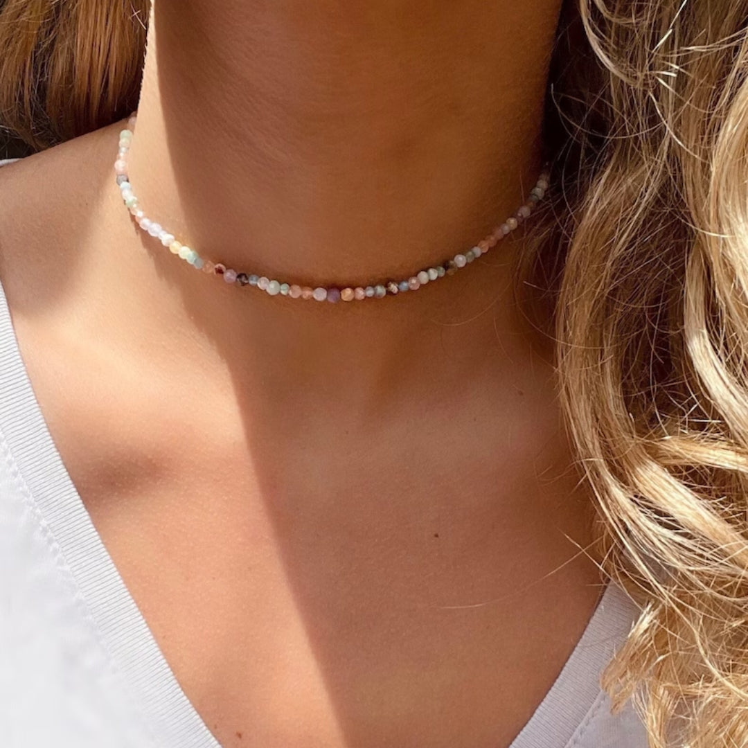 Vintage Färgglada Stenar Halsband