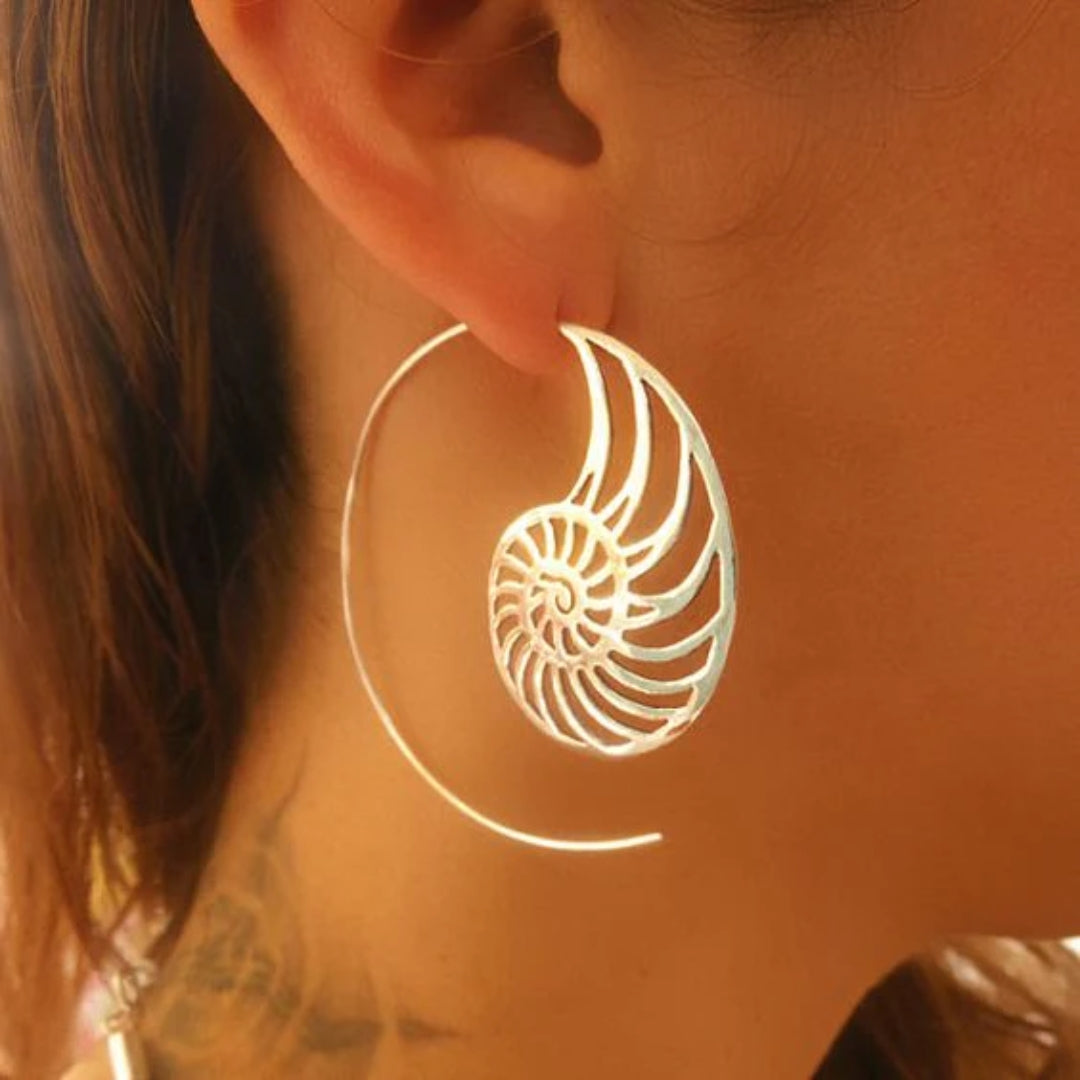 Vintage Guld Spiral Snäcka Örhängen