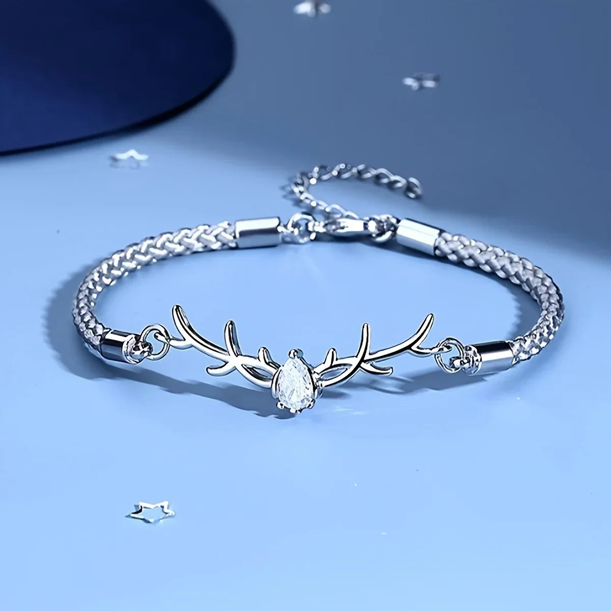 Hjorthorns Hjärta Armband med Zirkon