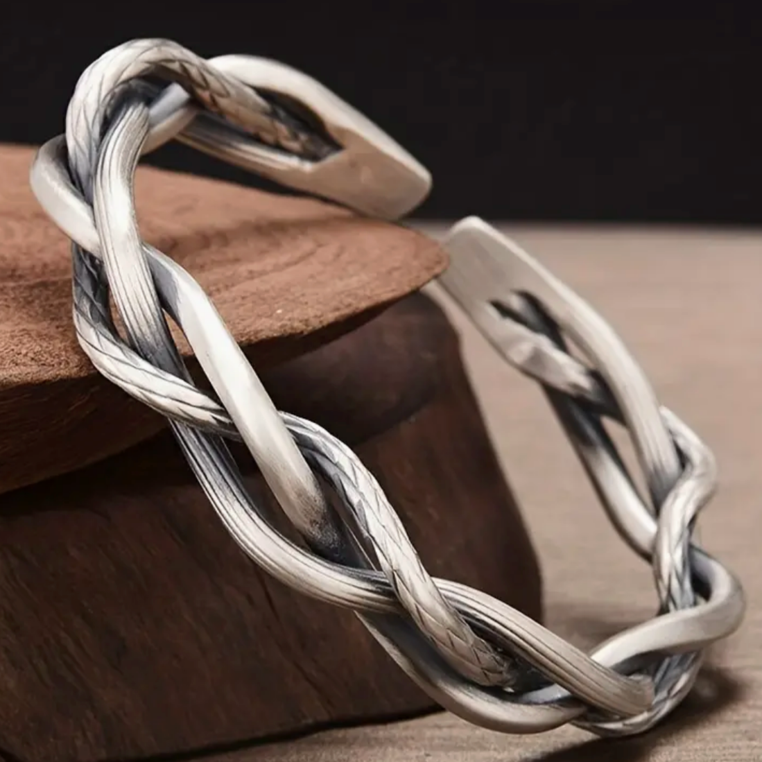 Vintage Flätad Silverarmband