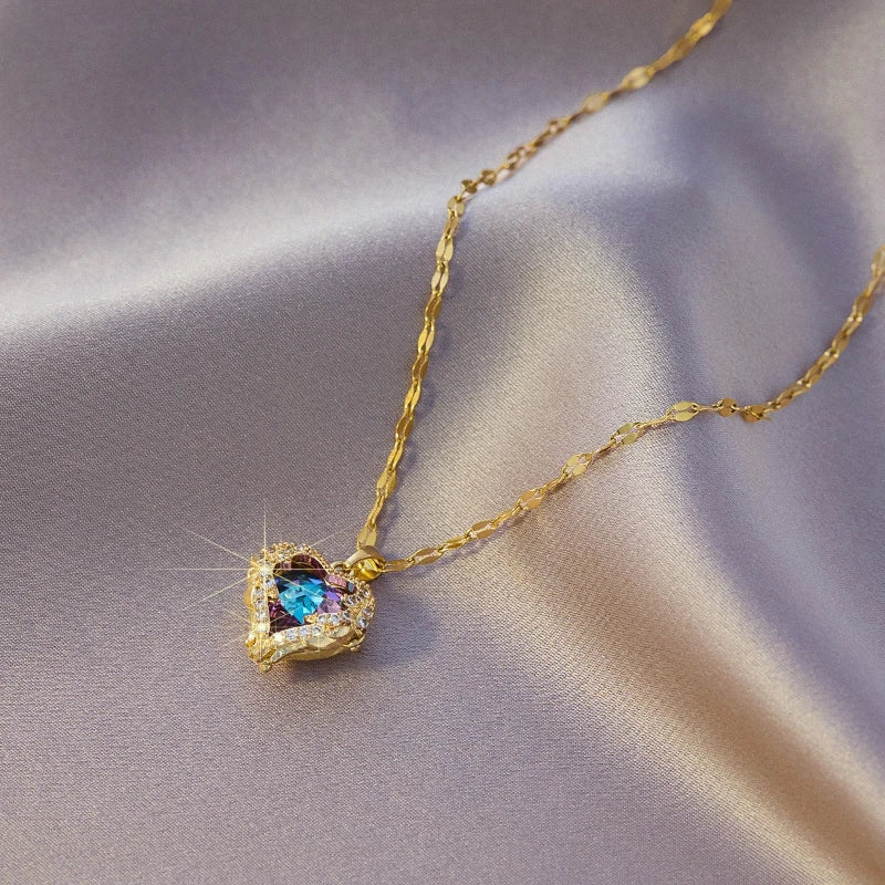 Kristall Ocean Heart Hänge Halsband