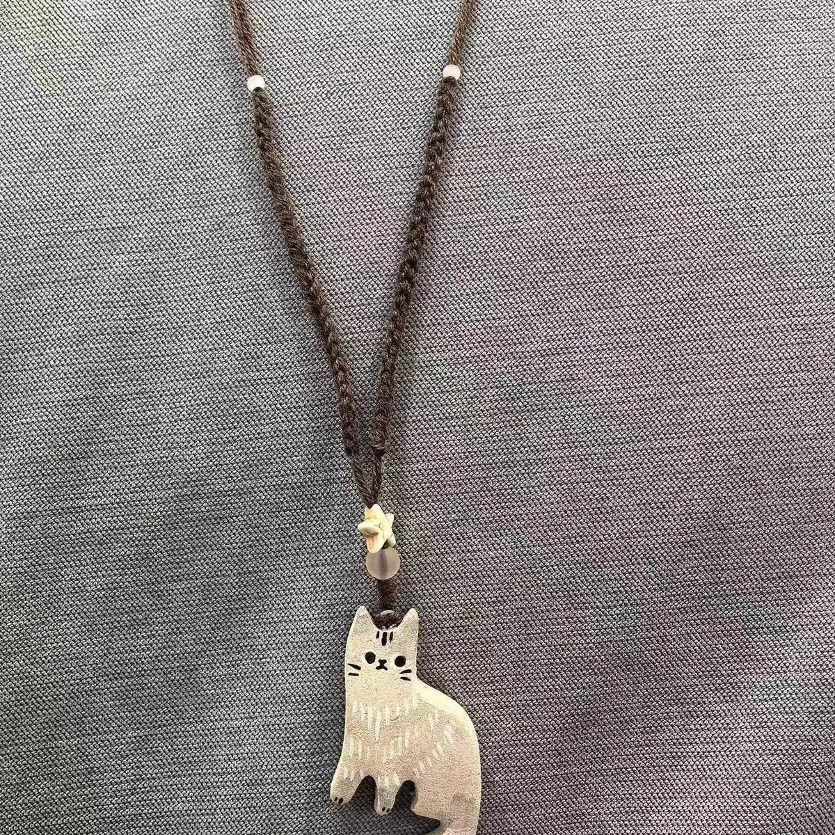 Vintage Katt Stjärna Hänge Halsband