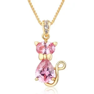 Kristall Katt Hänge Halsband