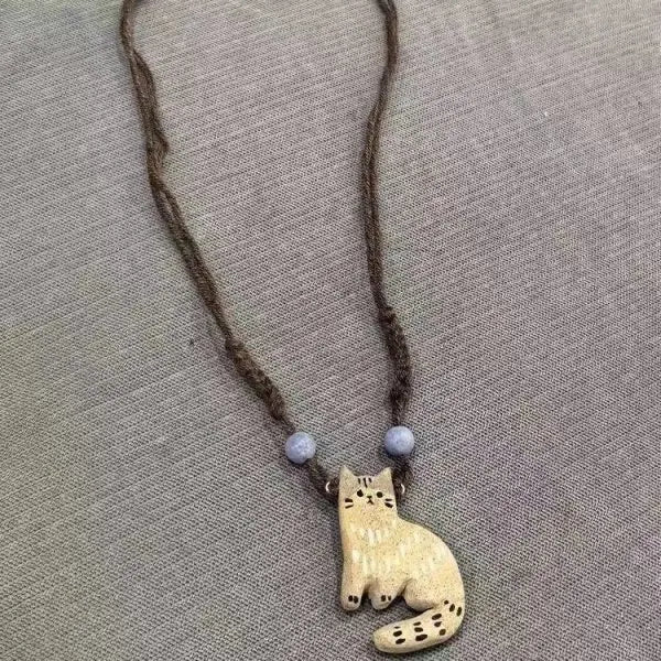 Vintage Katt Stjärna Hänge Halsband