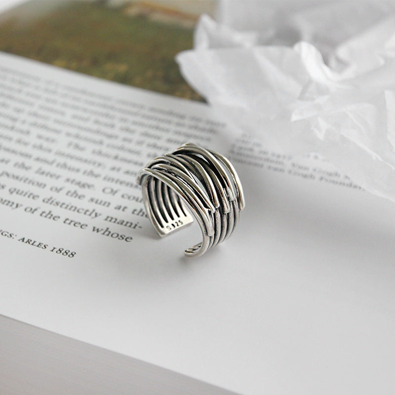 Justerbar ring i 925 sterlingsilver i flera lager