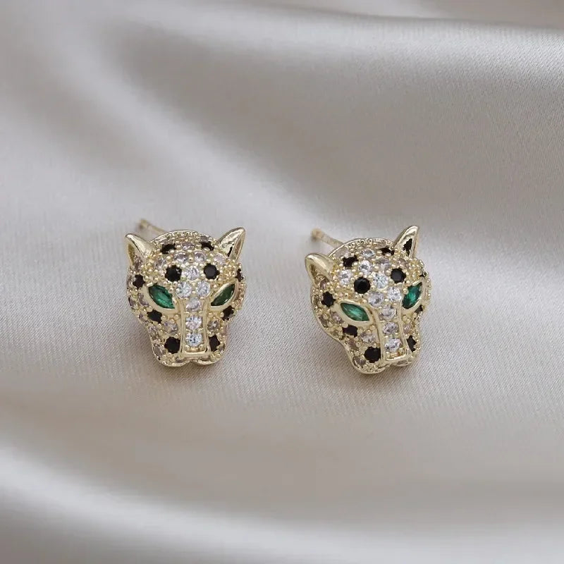 Färgglada Leopard Crystal Statement Örhängen