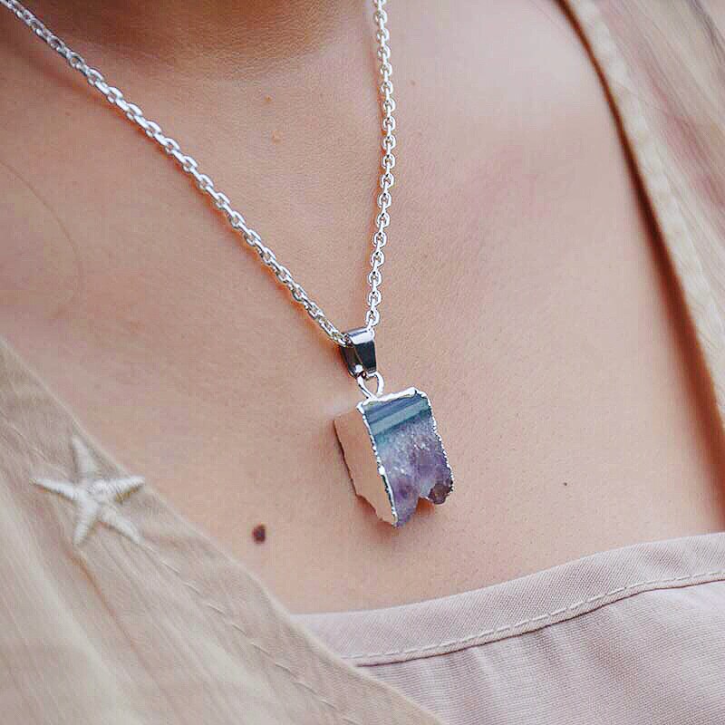 Amethyst Hängande Halsband