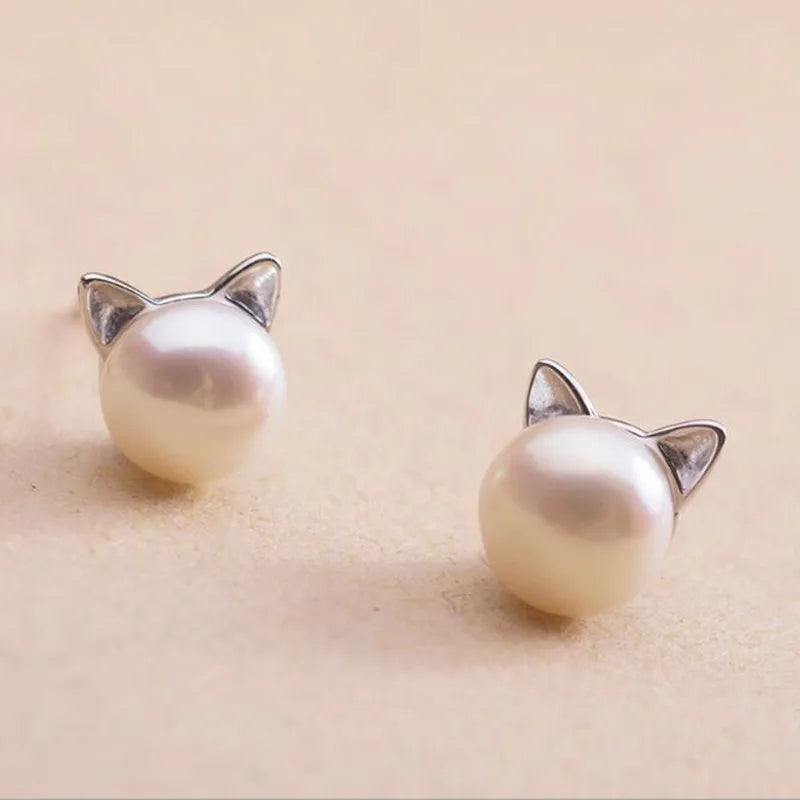 Vacker Pärl Katt Halsband med Bonus Örhängen + Ring