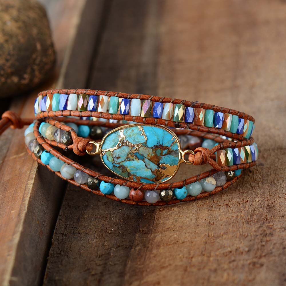 Handgjord Turkos Läderarmband
