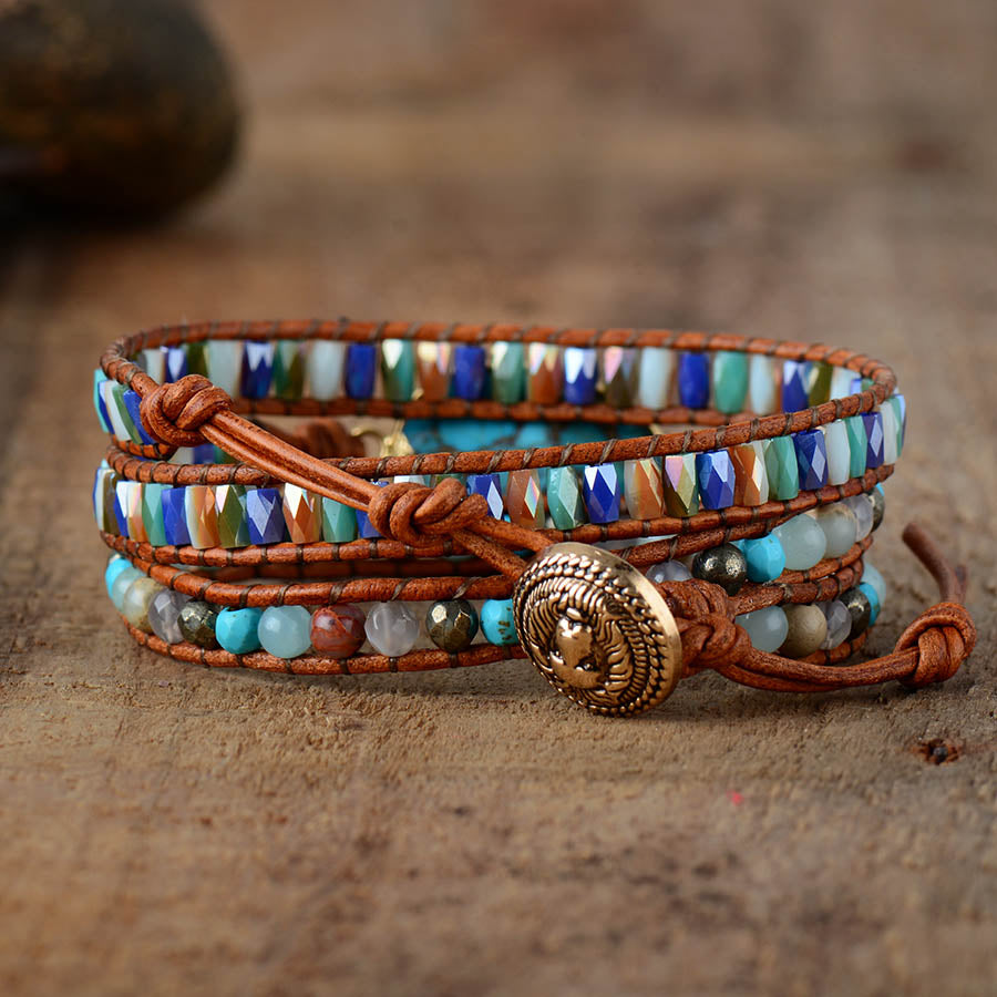 Handgjord Turkos Läderarmband