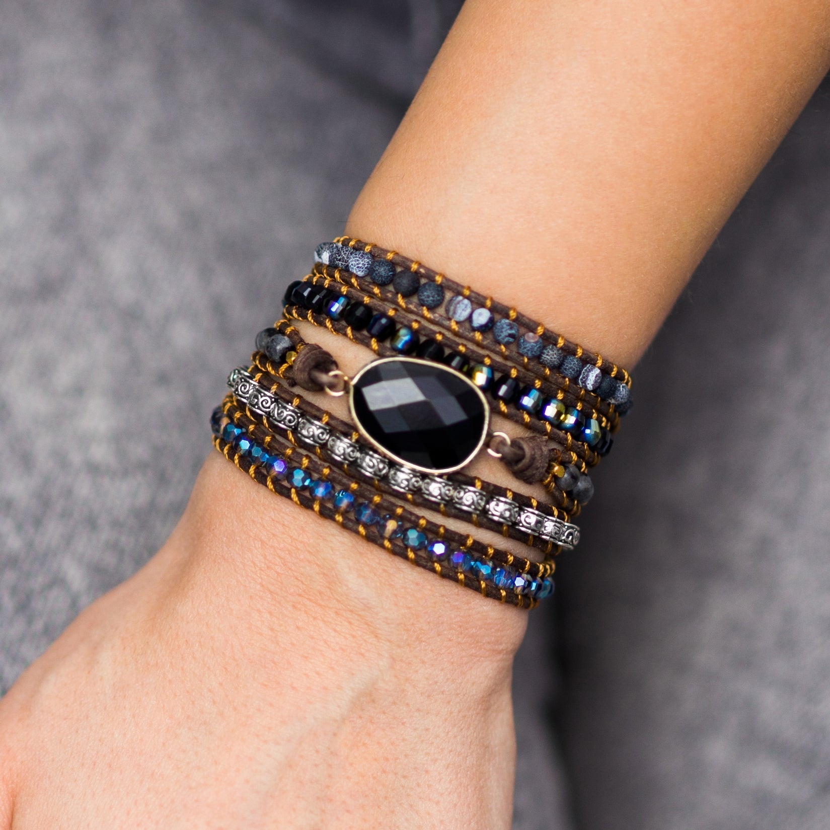Onyx Moonlight Wrap Armband