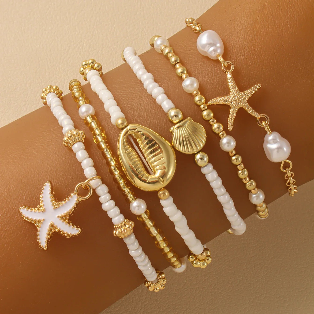 Bohemisk Sjöstjärna Strandarmband Set