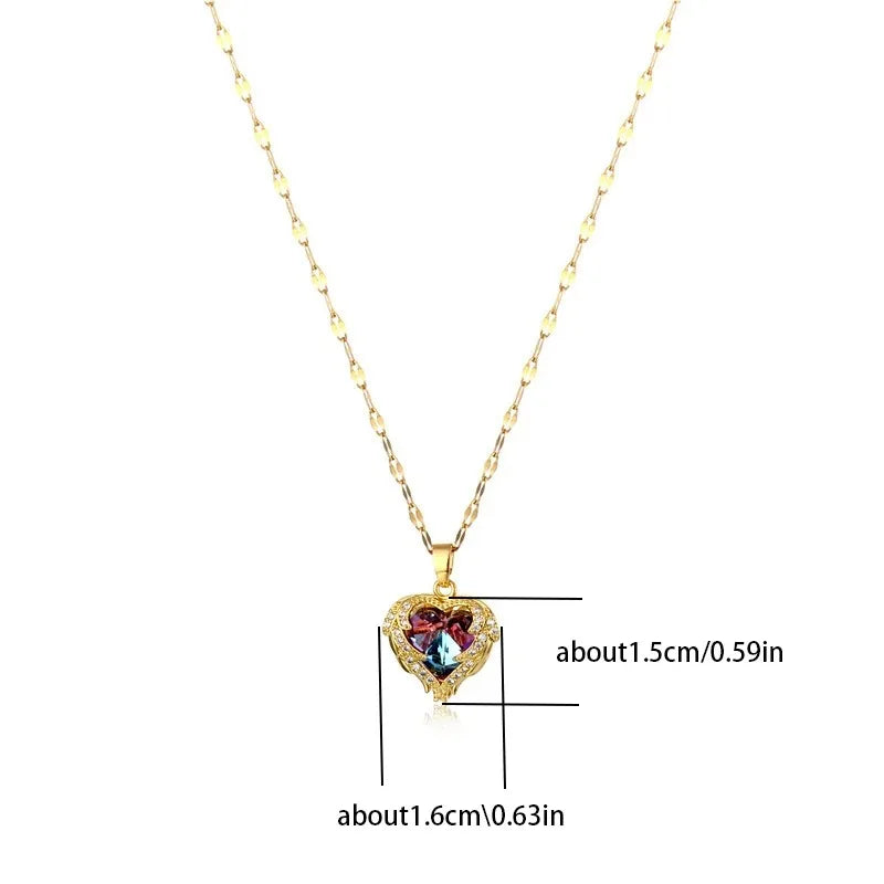 Kristall Ocean Heart Hänge Halsband
