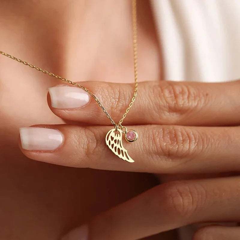 Ängelvinge Födelsesten Halsband
