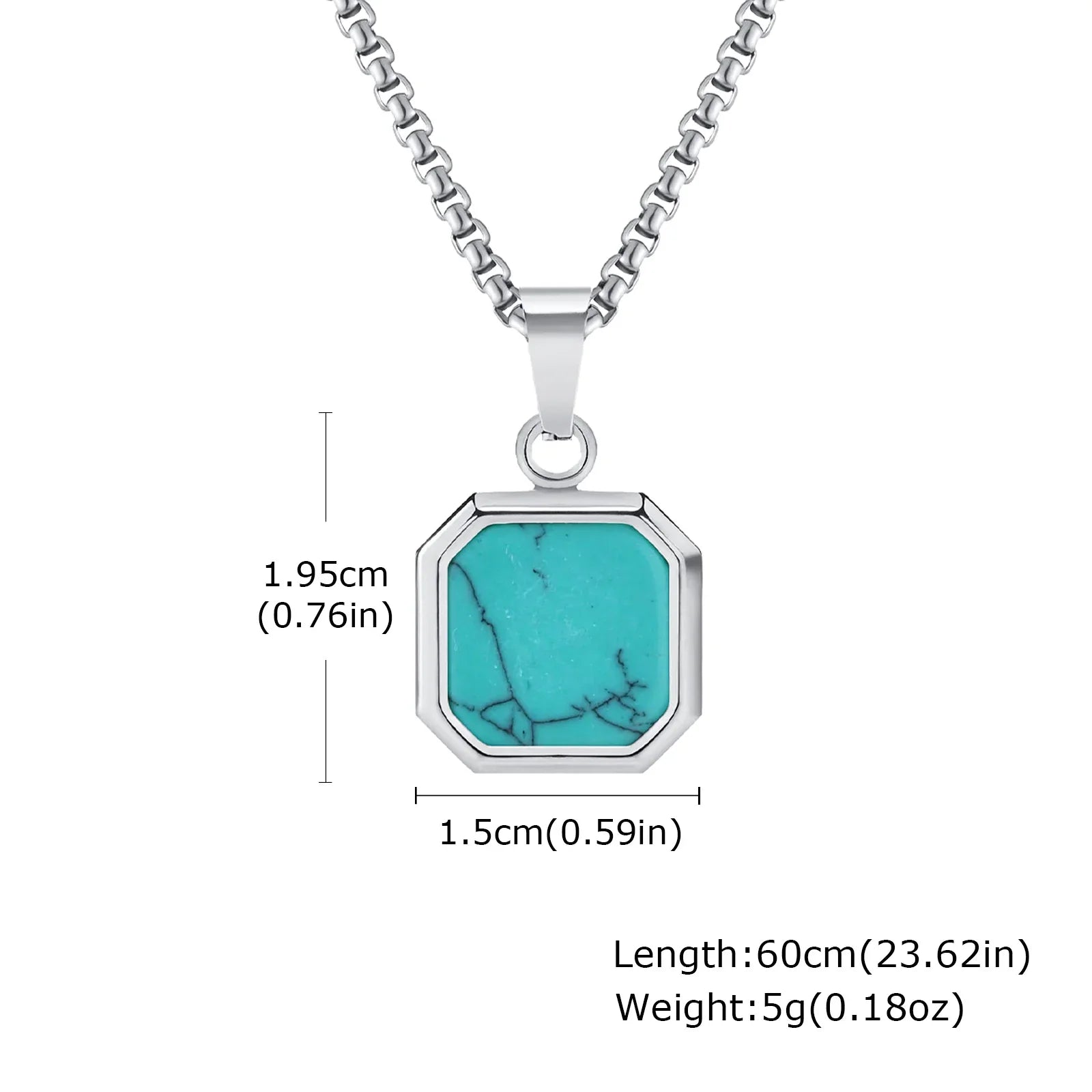 Turkos Sten Hänge Halsband Set