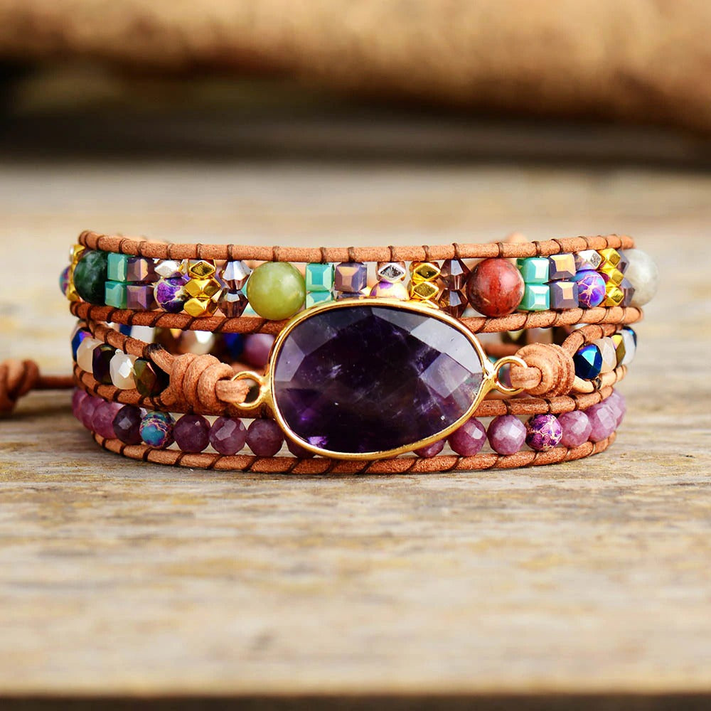 Amethyst & Lepidolitarmband