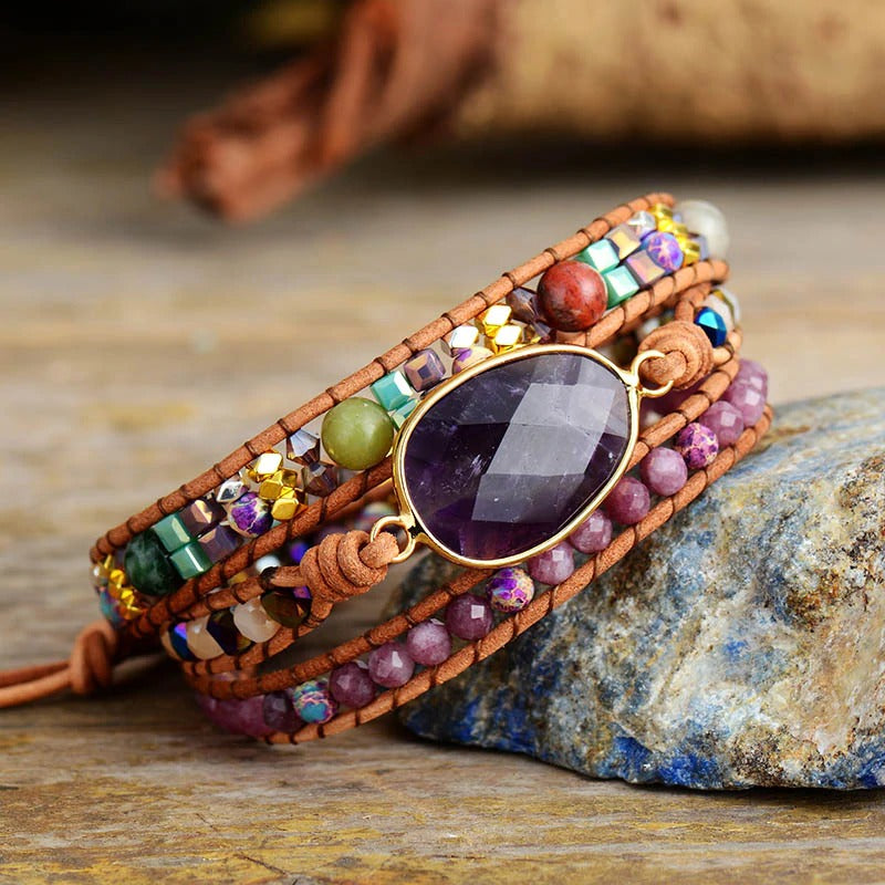 Amethyst & Lepidolitarmband